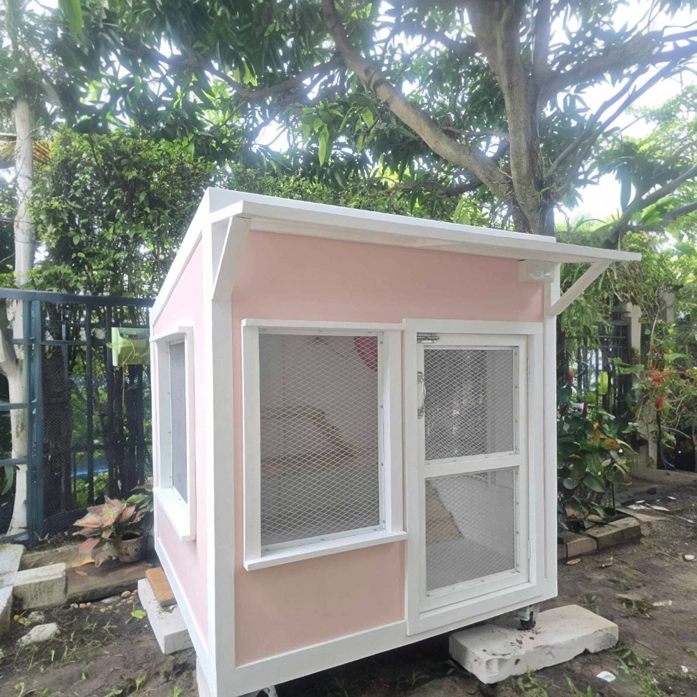 บ้านสัตว์เลี้ยง BIGBOXDESIGN รุ่น บ้านกระต่าย-ST02 ขนาด 120X120X120 ซม. สีชมพู-GYPSY JEWELS พร้อมบันไดปีนป่ายของกระต่าย_6