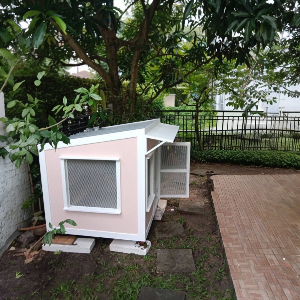 บ้านสัตว์เลี้ยง BIGBOXDESIGN รุ่น บ้านกระต่าย-ST02 ขนาด 120X120X120 ซม. สีชมพู-GYPSY JEWELS พร้อมบันไดปีนป่ายของกระต่าย_8