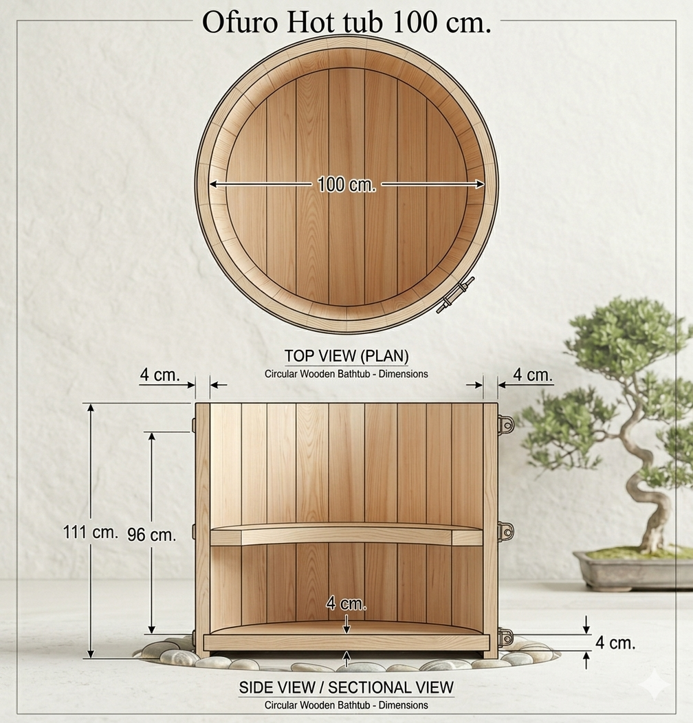 อ่างไม้เรดซีดาร์ SWISS THAI WATER SOLUTION รุ่น OFURO ขนาด 100 ซม.สำหรับ 1 คน_4