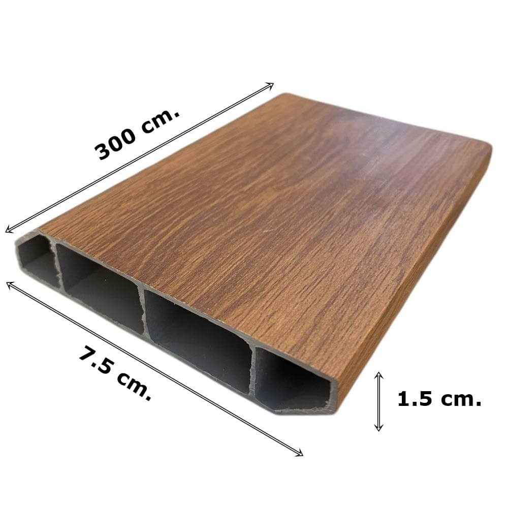 บัวพื้น PVC I.D.DECORATION รุ่น 028 ขนาด 7.5 X 1.5 X 300 ซม. สีน้ำตาล หนา 3 นิ้ว