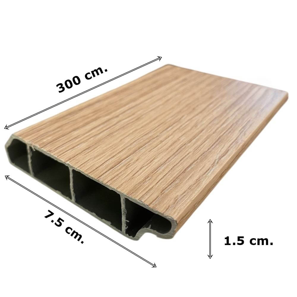 บัวพื้น PVC I.D.DECORATION รุ่น 305 ขนาด 7.5 X 1.5 X 300 ซม. สีเบจ หนา 3 นิ้ว