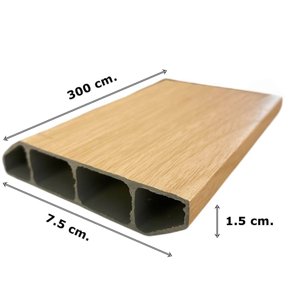 บัวพื้น PVC I.D.DECORATION รุ่น 039 ขนาด 7.5 X 1.5 X 300 ซม. สีเบจ หนา 3 นิ้ว
