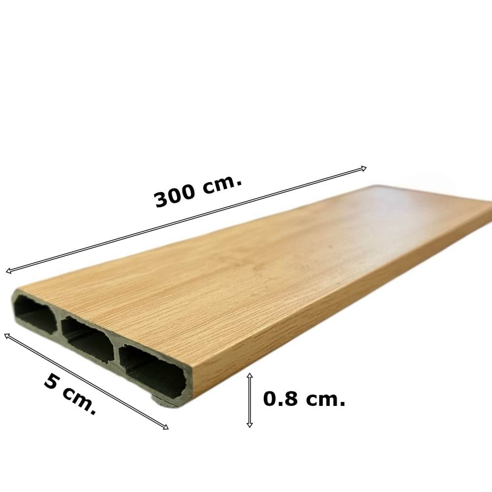 บัวพื้น PVC I.D.DECORATION รุ่น 039 ขนาด 5 X 0.8 X 300 ซม. สีเมเปิ้ล หนา 2 นิ้ว