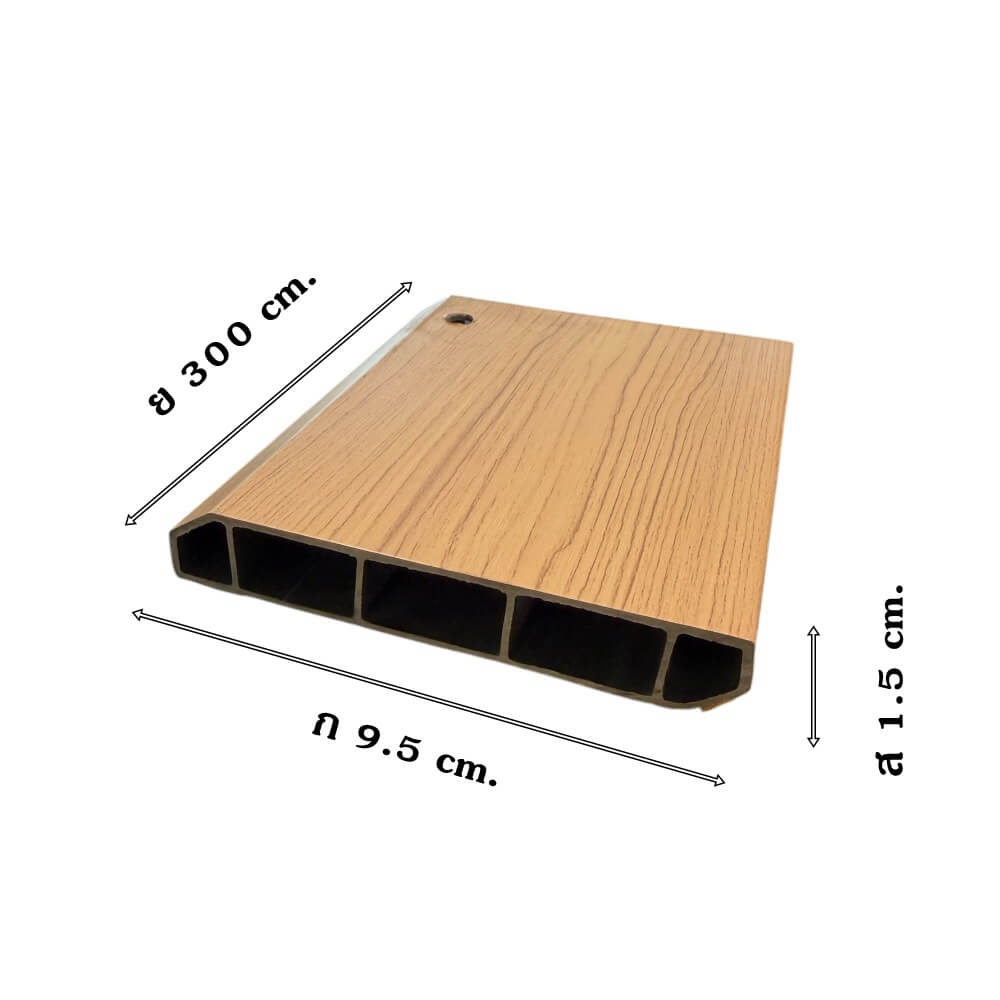 บัวพื้น PVC I.D.DECORATION รุ่นบาง 046 ขนาด 9.5 X 1.5 X 300 ซม. สีเบจ หนา 4 นิ้ว