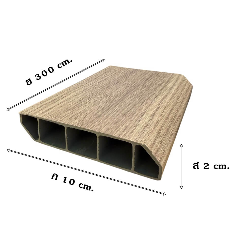 บัวพื้น PVC I.D.DECORATION รุ่น 9F66 ขนาด 10 X 2 X 300 ซม. สีเทา หนา 4 นิ้ว