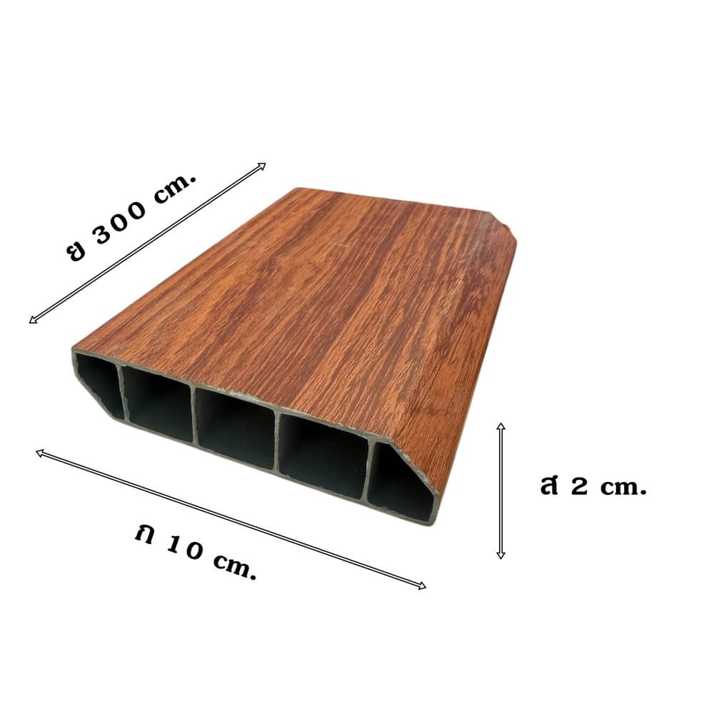 บัวพื้น PVC I.D.DECORATION รุ่น 036 ขนาด 10 X 2 X 300 ซม. สีน้ำตาลแดง หนา 4 นิ้ว