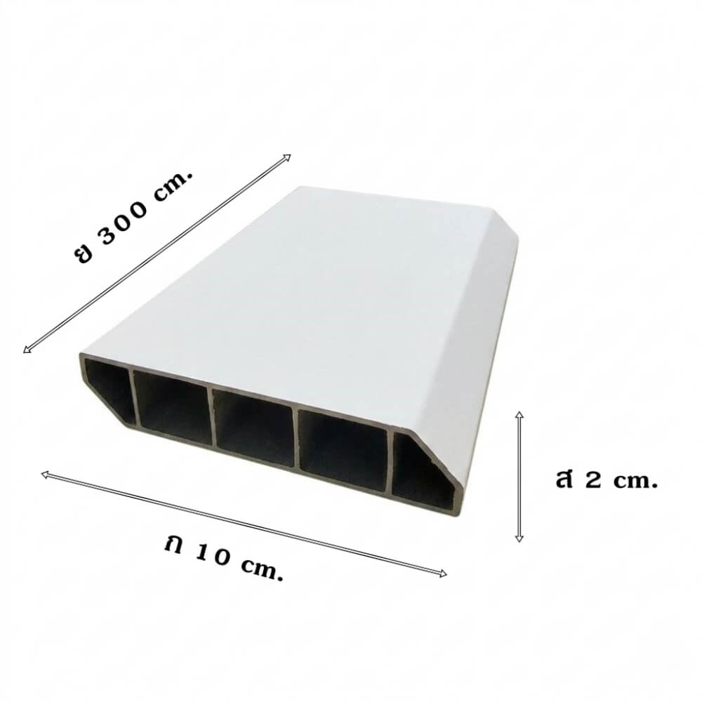 บัวพื้น PVC I.D.DECORATION รุ่น สีขาวเรียบ ขนาด 10 X 2 X 300 ซม. สีขาว หนา 4 นิ้ว