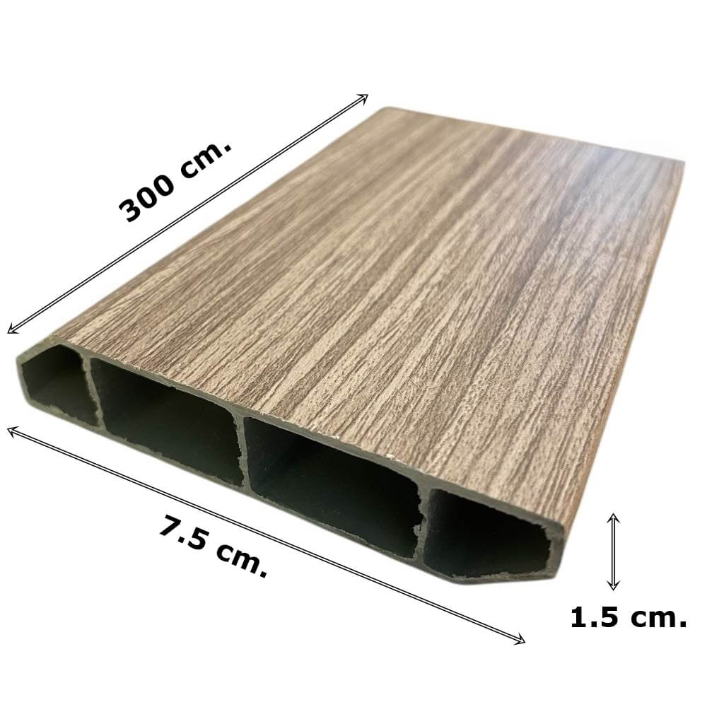 บัวพื้น PVC I.D.DECORATION รุ่น 001 ขนาด 7.5 X 1.5 X 300 ซม.สีเทา หนา 3 นิ้ว