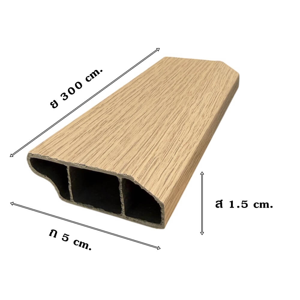 บัวพื้น PVC I.D.DECORATION รุ่น 304 ขนาด 5 X 1.5 X 300 ซม. สีเทาอ่อน หนา 2 นิ้ว