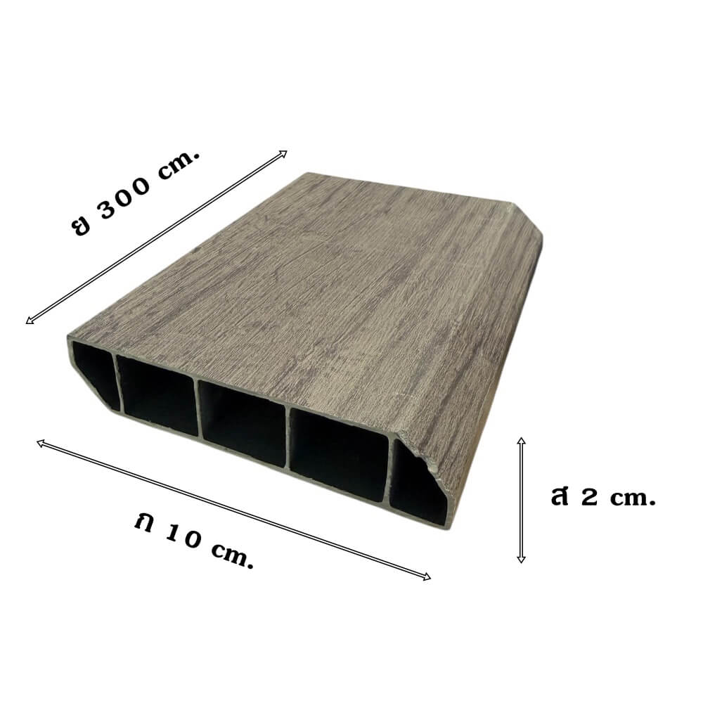 บัวพื้น PVC I.D.DECORATION รุ่น 306 ขนาด 10 X 2 X 300 ซม. สีเทาเข้ม หนา 4 นิ้ว