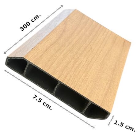 บัวพื้น PVC I.D.DECORATION รุ่น 048 ขนาด 7.5 X 1.5 X 300 ซม. สีครีม หนา 3 นิ้ว_4