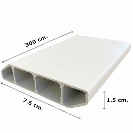 บัวพื้น PVC I.D.DECORATION รุ่น ขาวเรียบ ขนาด 7.5 X 1.5 X 300 ซม. สีขาวเรียบ หนา 3 นิ้ว_5