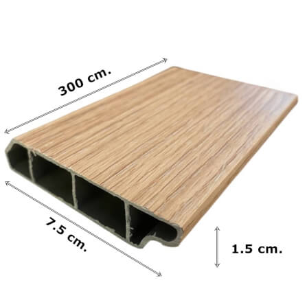 บัวพื้น PVC I.D.DECORATION รุ่น 305 ขนาด 7.5 X 1.5 X 300 ซม. สีเบจ หนา 3 นิ้ว_5