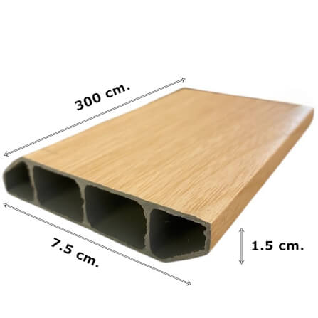 บัวพื้น PVC I.D.DECORATION รุ่น 039 ขนาด 7.5 X 1.5 X 300 ซม. สีเบจ หนา 3 นิ้ว_5