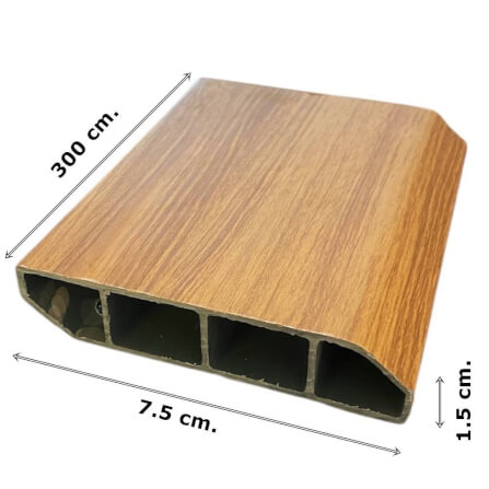 บัวพื้น PVC I.D.DECORATION รุ่น 025 ขนาด 7.5 X 1.5 X 300 ซม. สีน้ำตาล หนา 3 นิ้ว_5