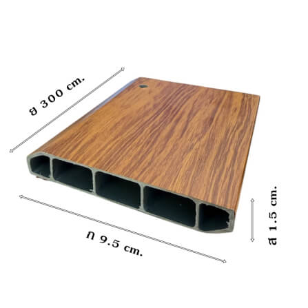 บัวพื้น PVC I.D.DECORATION รุ่นบาง 035-1 ขนาด 9.5 X 1.5 X 300 ซม. สีน้ำตาล หนา 4 นิ้ว_5