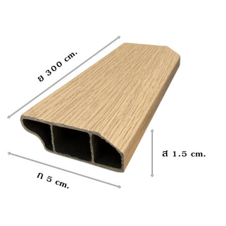 บัวพื้น PVC I.D.DECORATION รุ่น 304 ขนาด 5 X 1.5 X 300 ซม. สีเทาอ่อน หนา 2 นิ้ว_5