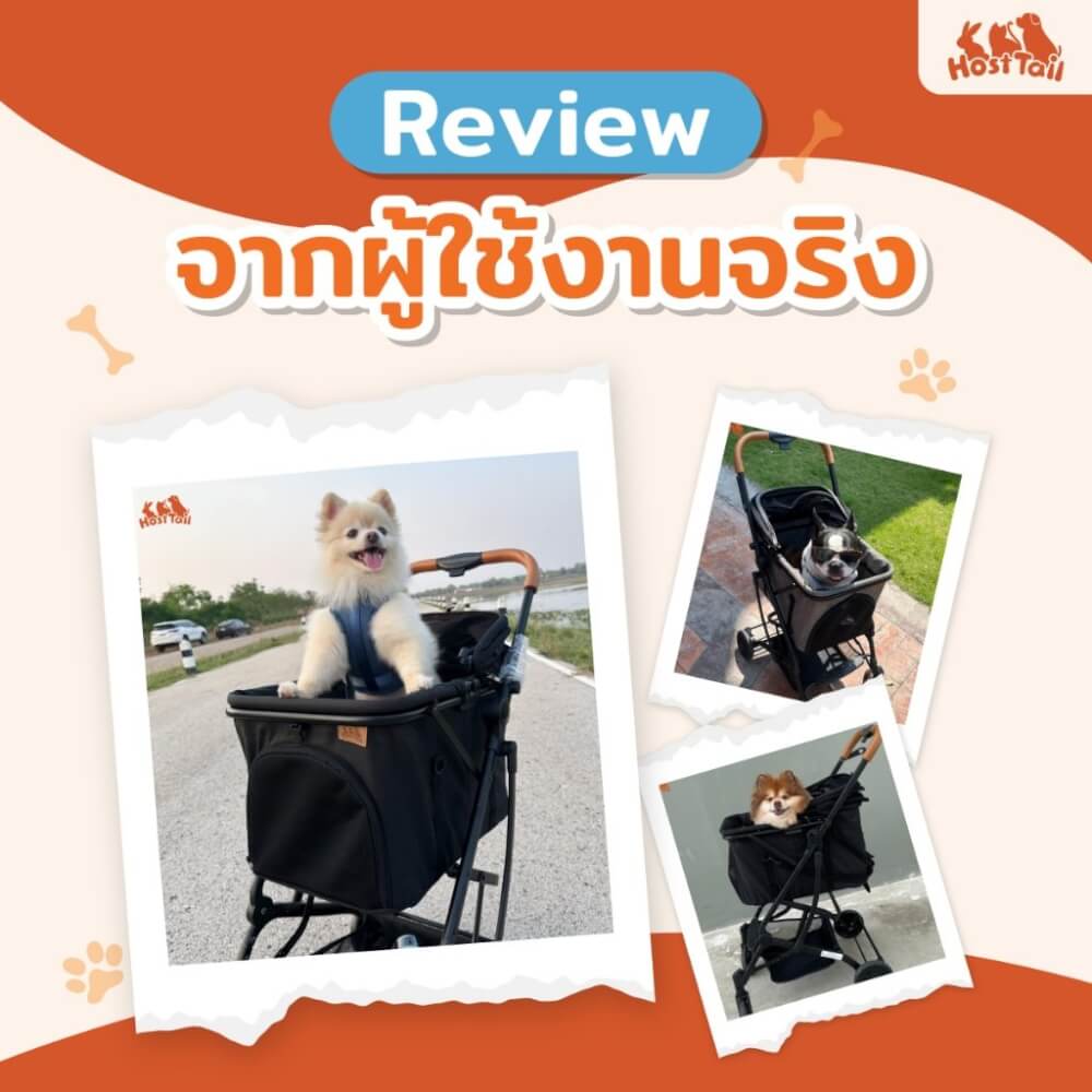 รถเข็นสัตว์เลี้ยง HOSTTAIL 2-IN-1 PET สีดำ