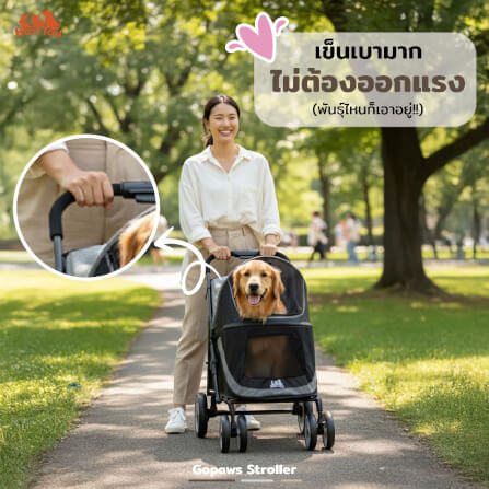รถเข็นสัตว์เลี้ยง HOSTTAIL GOPAWS PET STROLLER เหมาะสำหรับสุนัขพันธุ์ใหญ่_2