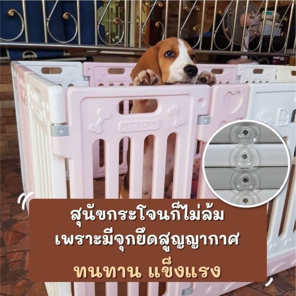 คอกกั้นสุนัข HOSTTAIL รุ่น PET HOME ไซต์ M สี เทา-ขาว