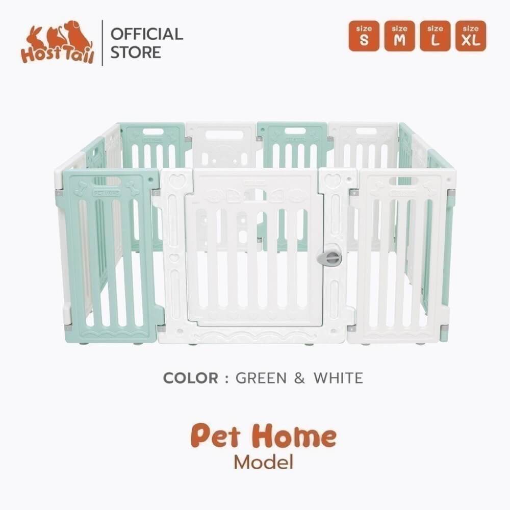 คอกกั้นสุนัข HOSTTAIL รุ่น PET HOME ไซต์ XL สี เขียว-ขาว_6