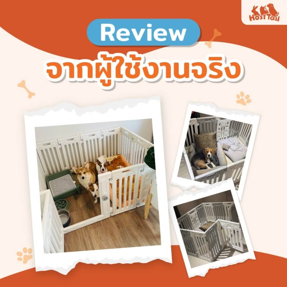 คอกกั้นสุนัข HOSTTAIL รุ่น PET HOME ไซต์ M สี เทา-ขาว