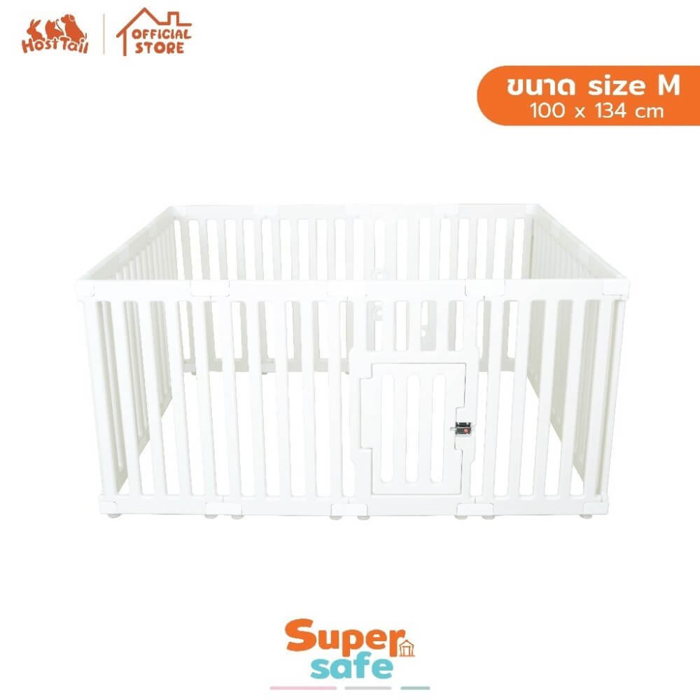 คอกกั้นสุนัข HOSTTAIL รุ่น SUPER SAFE ไซต์ M สีขาว (เหมาะสำหรับสัตว์พันธุ์เล็ก)