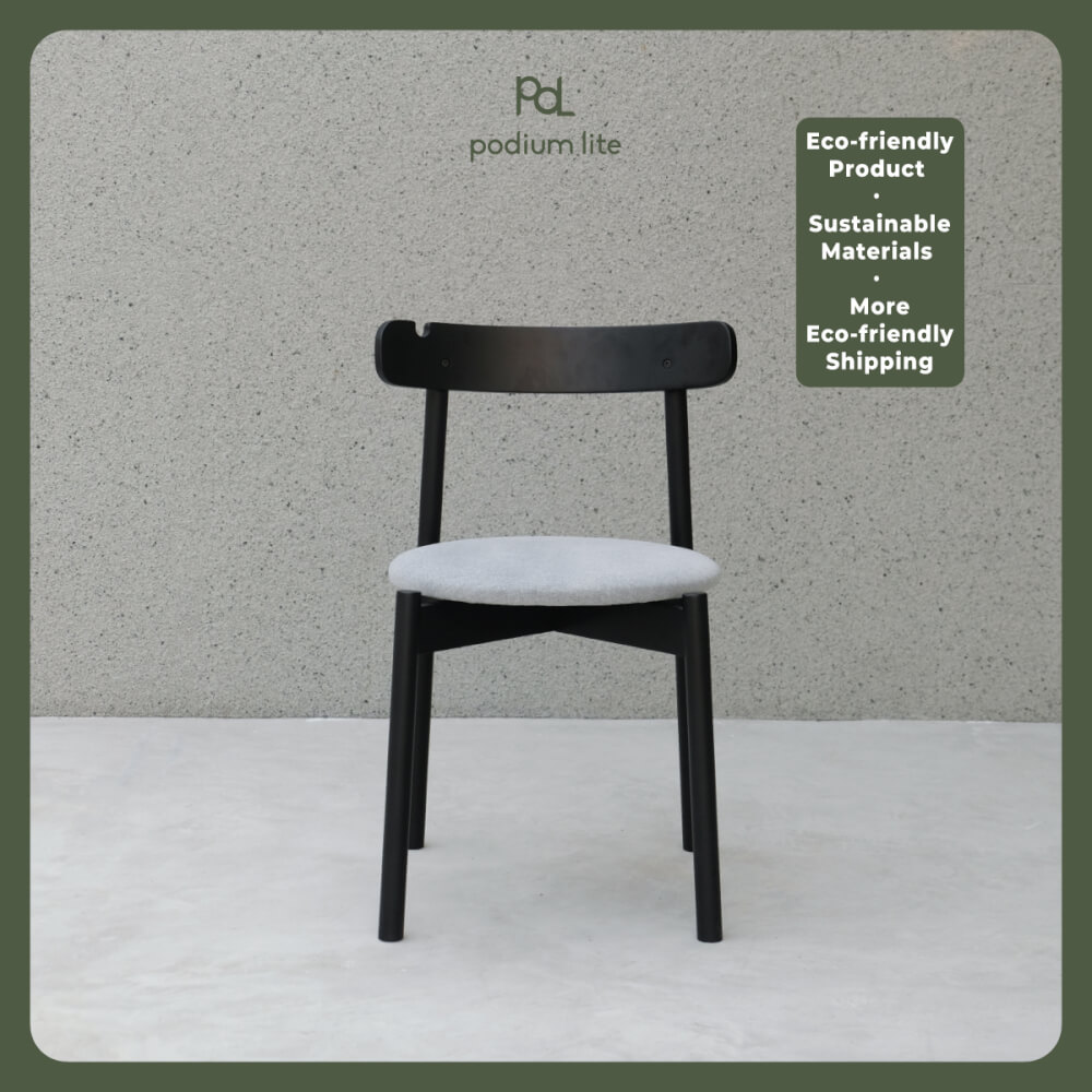 เก้าอี้ทานข้าว PODIUM LITE รุ่น PLUS CHAIR สี BLACK (ถอดประกอบได้)