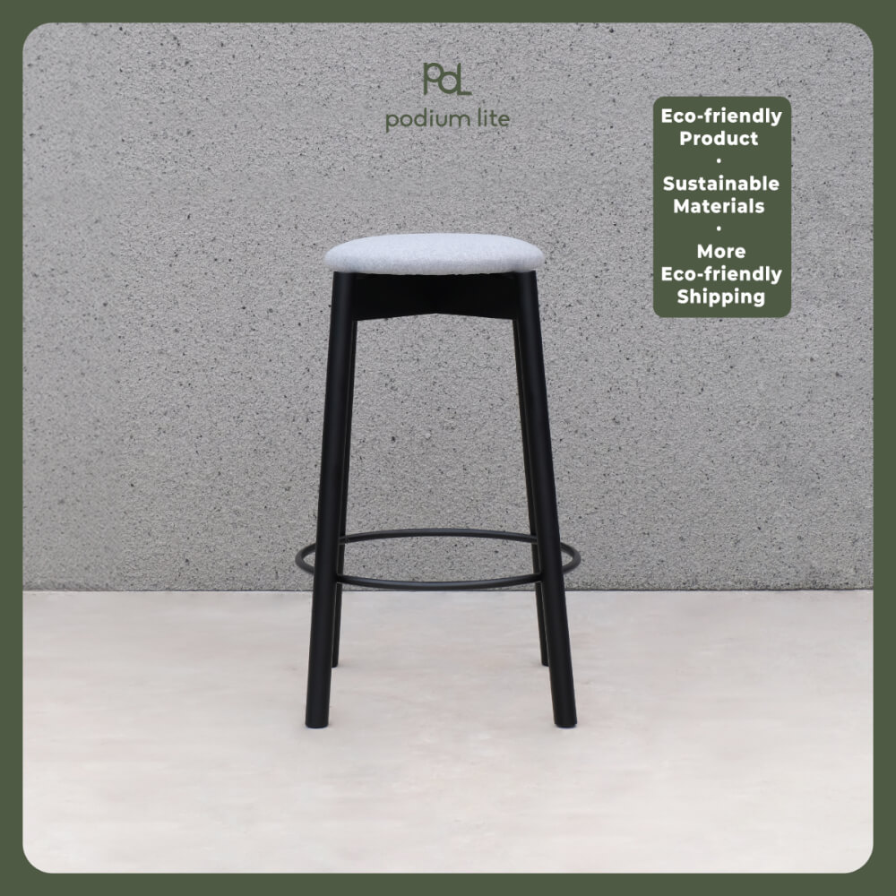 เก้าอี้บาร์ PODIUM LITE รุ่น PLUS MID STOOL สี BLACK (ถอดประกอบได้)
