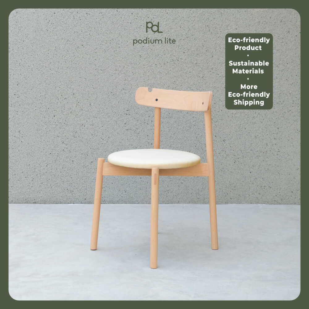 เก้าอี้ทานข้าว PODIUM LITE รุ่น PLUS CHAIR สี PURE NATURAL (ถอดประกอบได้)