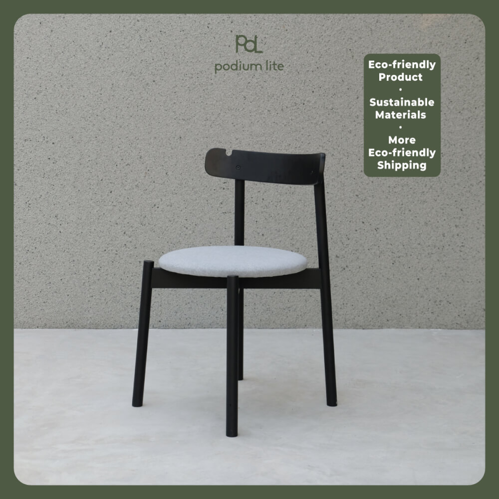 เก้าอี้ทานข้าว PODIUM LITE รุ่น PLUS CHAIR สี BLACK (ถอดประกอบได้)