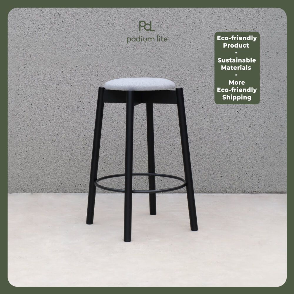 เก้าอี้บาร์ PODIUM LITE รุ่น PLUS MID STOOL สี BLACK (ถอดประกอบได้)