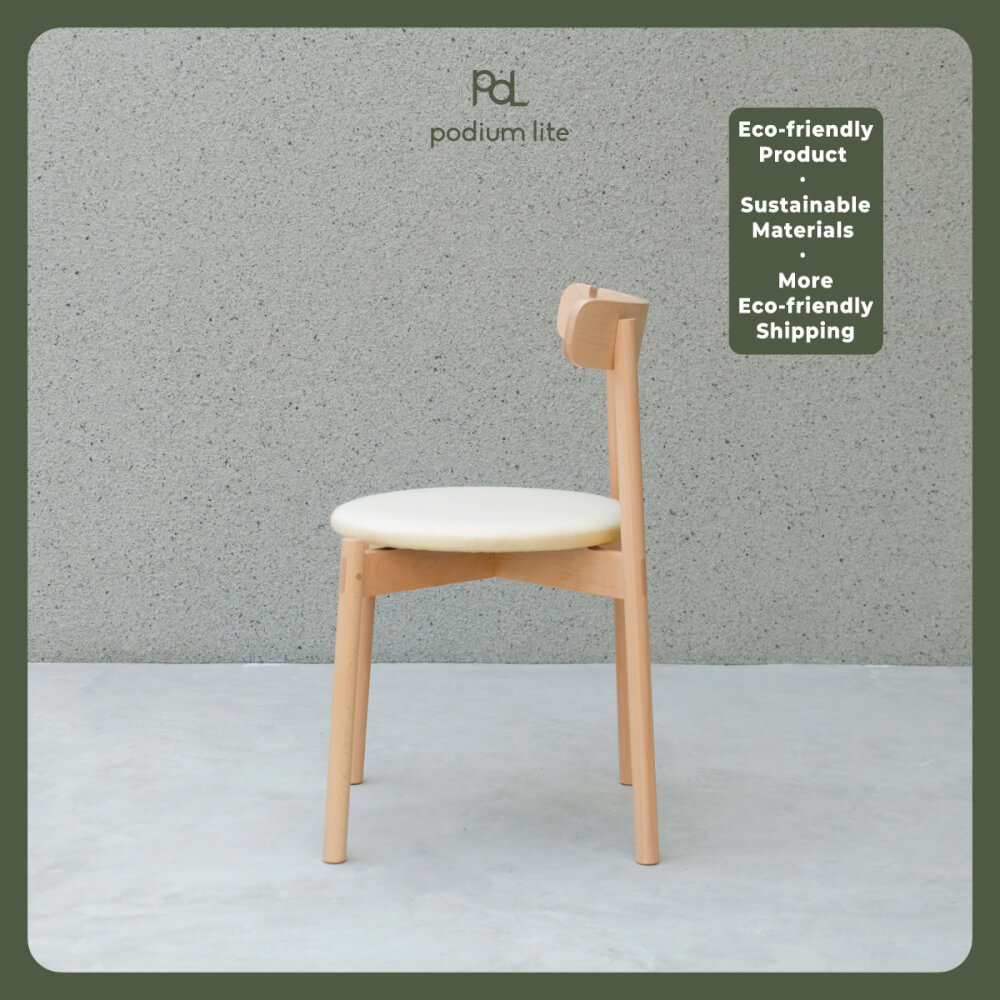 เก้าอี้ทานข้าว PODIUM LITE รุ่น PLUS CHAIR สี PURE NATURAL (ถอดประกอบได้)