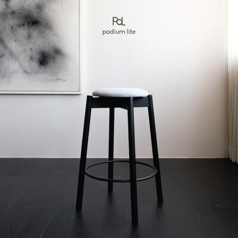 เก้าอี้บาร์ PODIUM LITE รุ่น PLUS MID STOOL สี BLACK (ถอดประกอบได้)