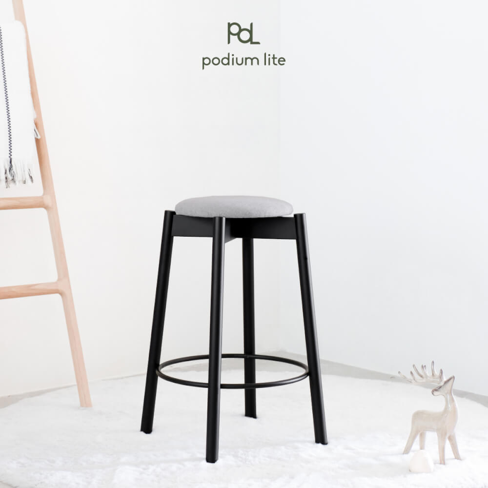 เก้าอี้บาร์ PODIUM LITE รุ่น PLUS MID STOOL สี BLACK (ถอดประกอบได้)