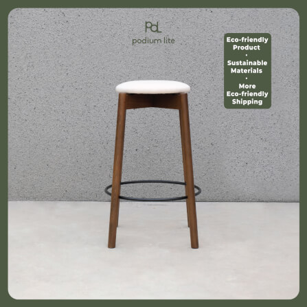 เก้าอี้บาร์ PODIUM LITE รุ่น PLUS MID STOOL สี WALNUT BROWN (ถอดประกอบได้)_1