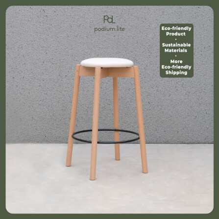 เก้าอี้บาร์ PODIUM LITE รุ่น PLUS MID STOOL สี PURE NATURAL (ถอดประกอบได้)_2