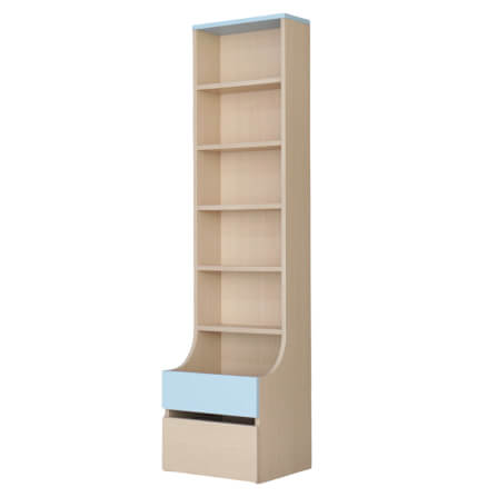 ชั้นวางของโล่งสำหรับเด็ก ทรงสูง 6 ชั้น BEABLE LITTLESPACE ลิ้นชัก 1 ลิ้นชัก 45 ซม. สีไม้ธรรมชาติ/ฟ้า_1