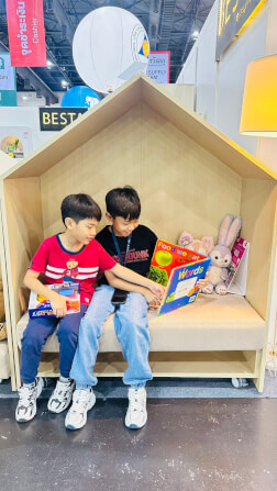 โซฟาเด็ก ดีไซน์บ้านไม้ 2 ที่นั่ง BEABLE LITTLESPACE รุ่น READING POD B ขนาด 120X55X145 ซม. สีไม้_4