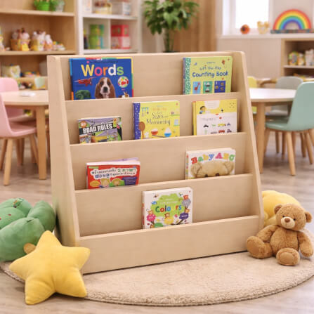 ชั้นวางหนังสือเด็ก BEABLE LITTLESPACE DORINO 90 ซม. สีไม้ธรรมชาติ_4