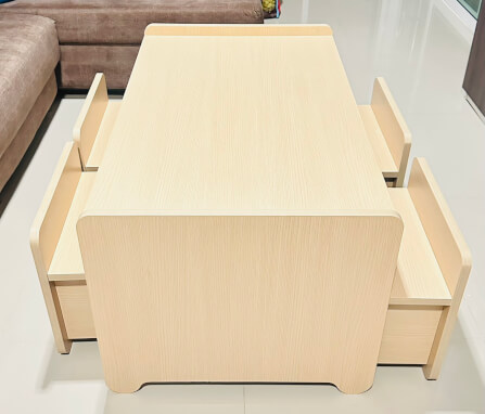 ชุดโต๊ะอเนกประสงค์สำหรับเด็ก 4 ที่นั่ง BEABLE LITTLESPACE 100 ซม. WHITE MAPLE_5