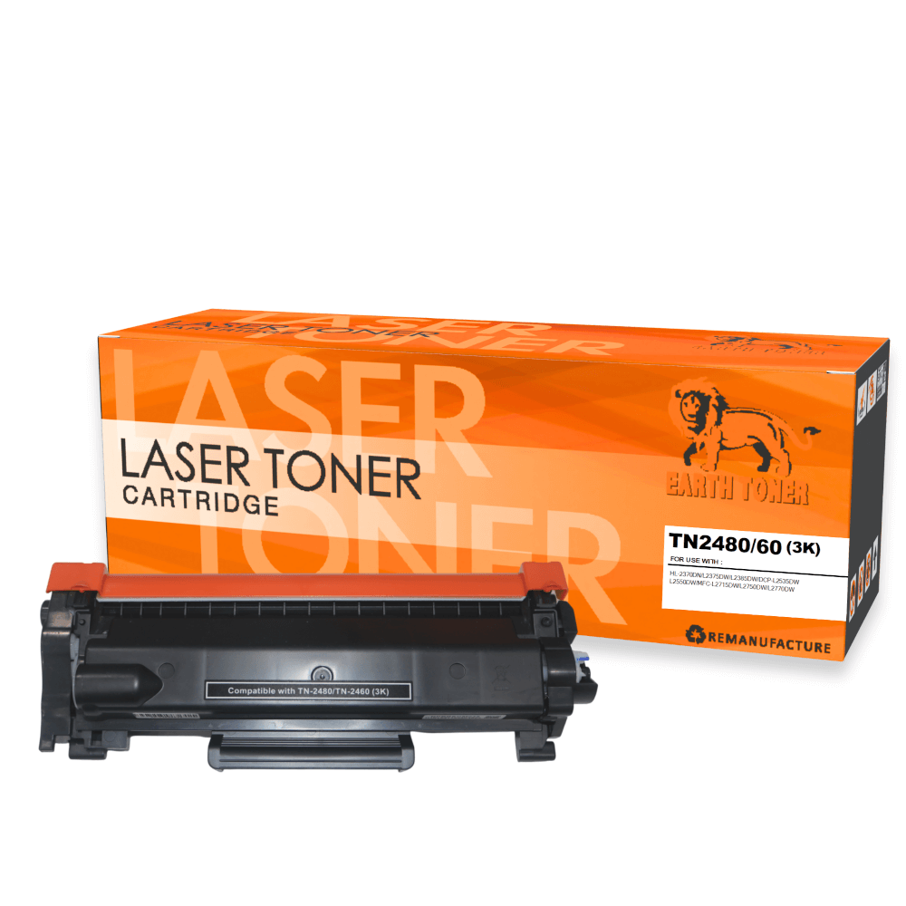 หมึกพิมพ์เลเซอร์ EARTH TONER รุ่น TN2480/TN2460 สีดำ