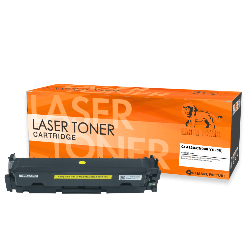 หมึกพิมพ์เลเซอร์ EARTH TONER รุ่น CF412X/412A/CRG-046 สีเหลือง
