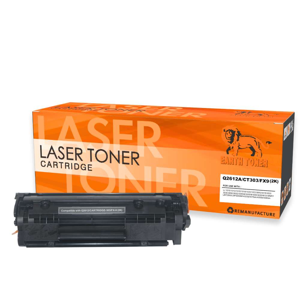 หมึกพิมพ์เลเซอร์ EARTH TONER รุ่น Q2612A/CART-303/FX-9 สีดำ