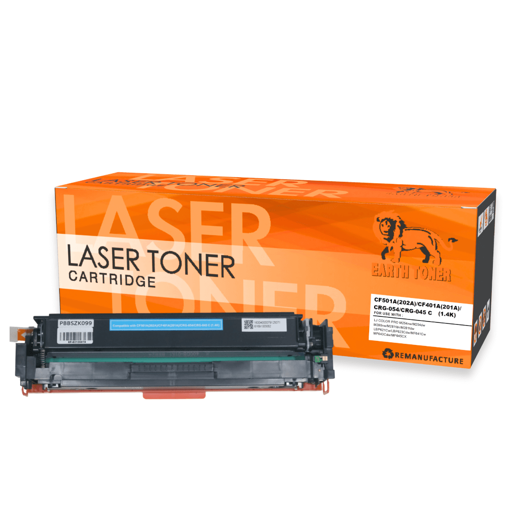 หมึกพิมพ์เลเซอร์ EARTH TONER รุ่น CF501A(202A)/CF401A(201A)/CRG-054/CRG-045 C สีฟ้า_1