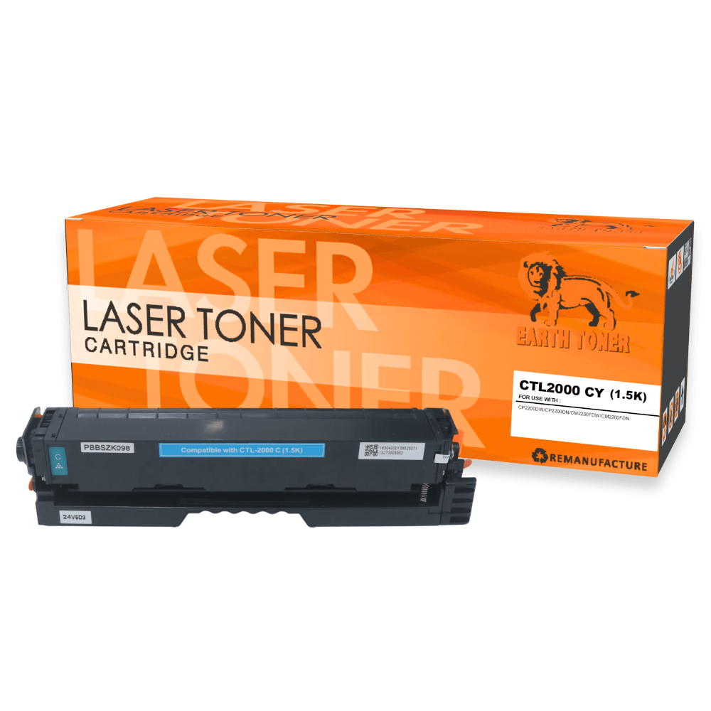 หมึกพิมพ์เลเซอร์ EARTH TONER รุ่น CTL-2000 C  สีฟ้า