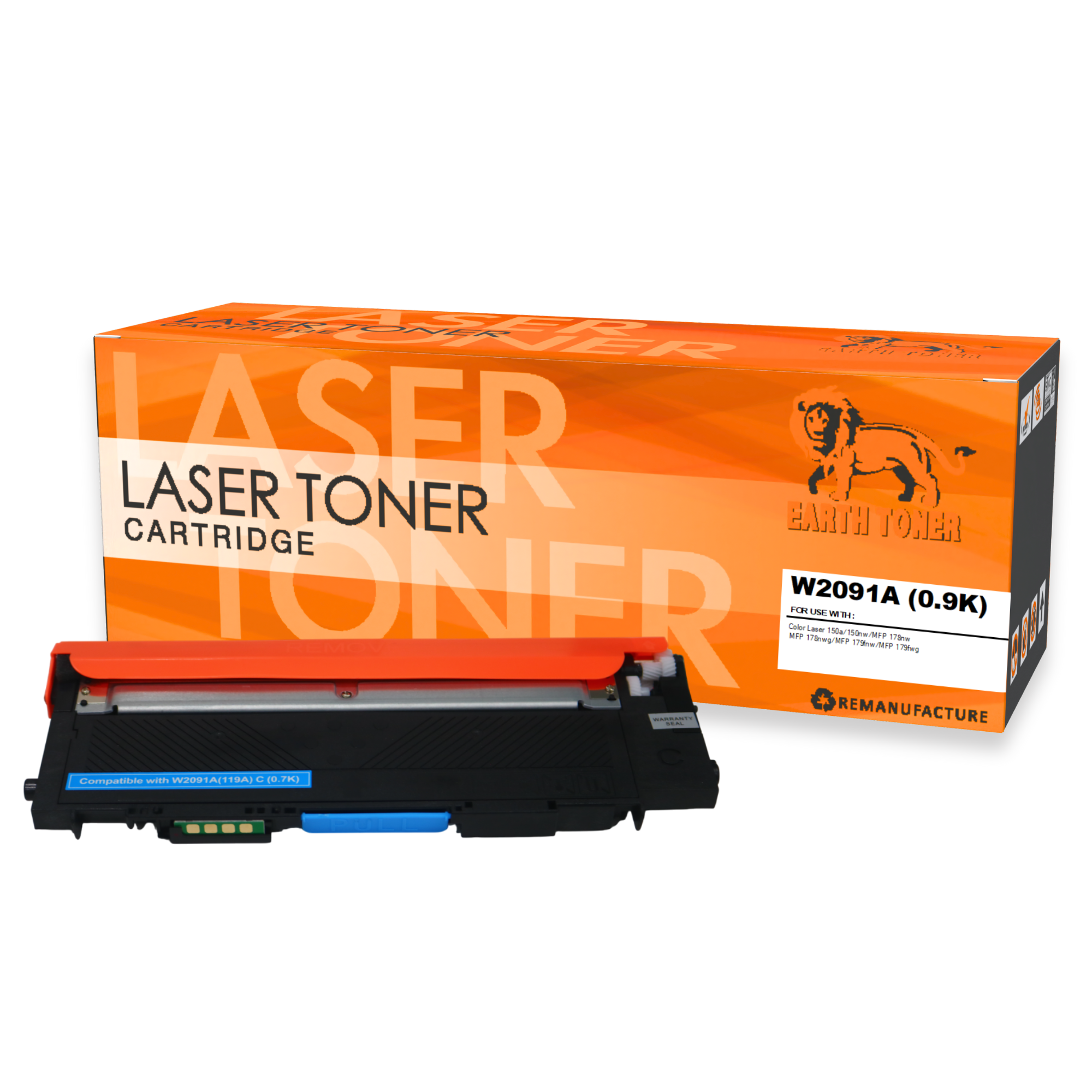 หมึกพิมพ์เลเซอร์ EARTH TONER รุ่น W2091A (119A) สีฟ้า_1