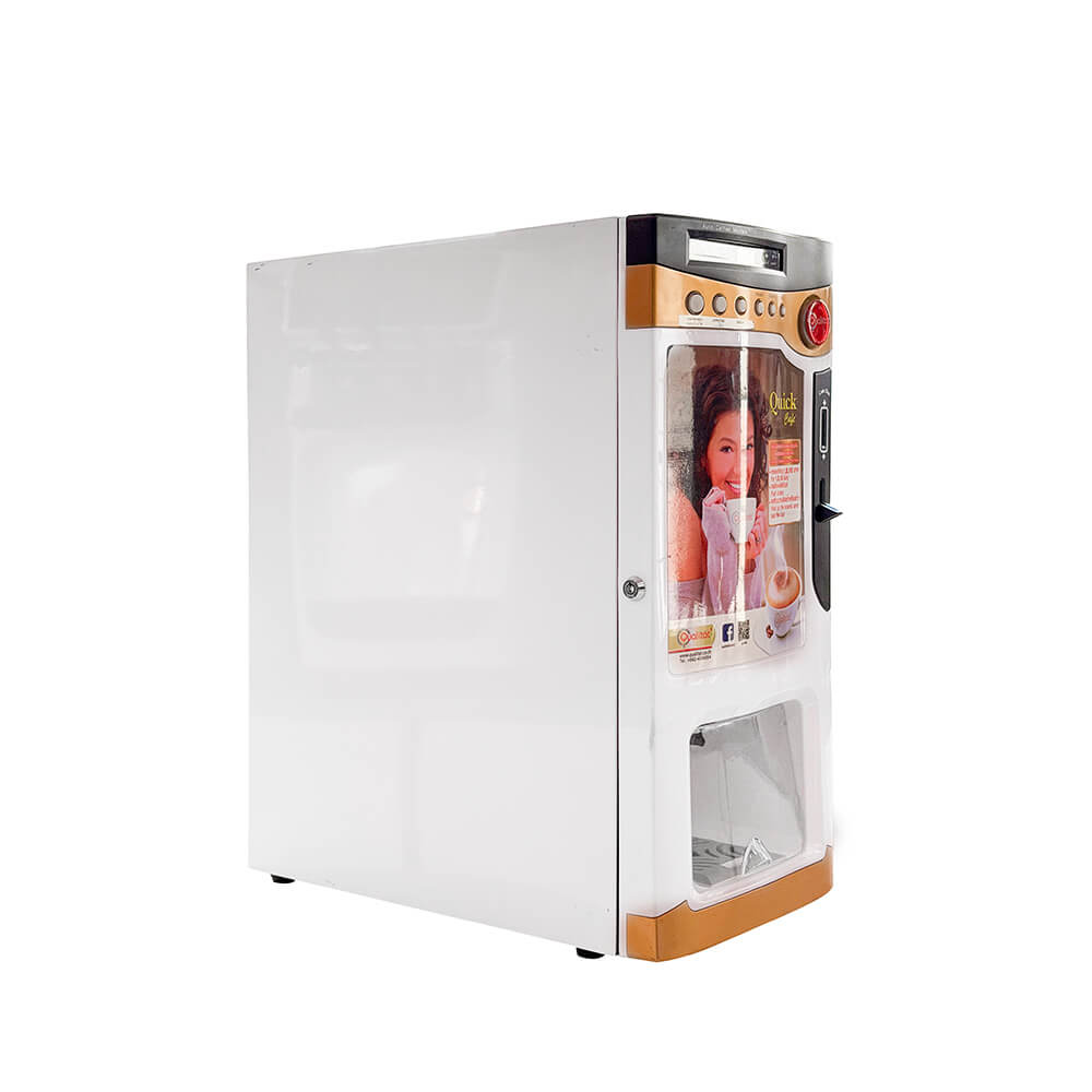 เครื่องชงกาแฟอัตโนมัติ หยอดเหรียญ QUALITAT รุ่น CF316G สีทอง