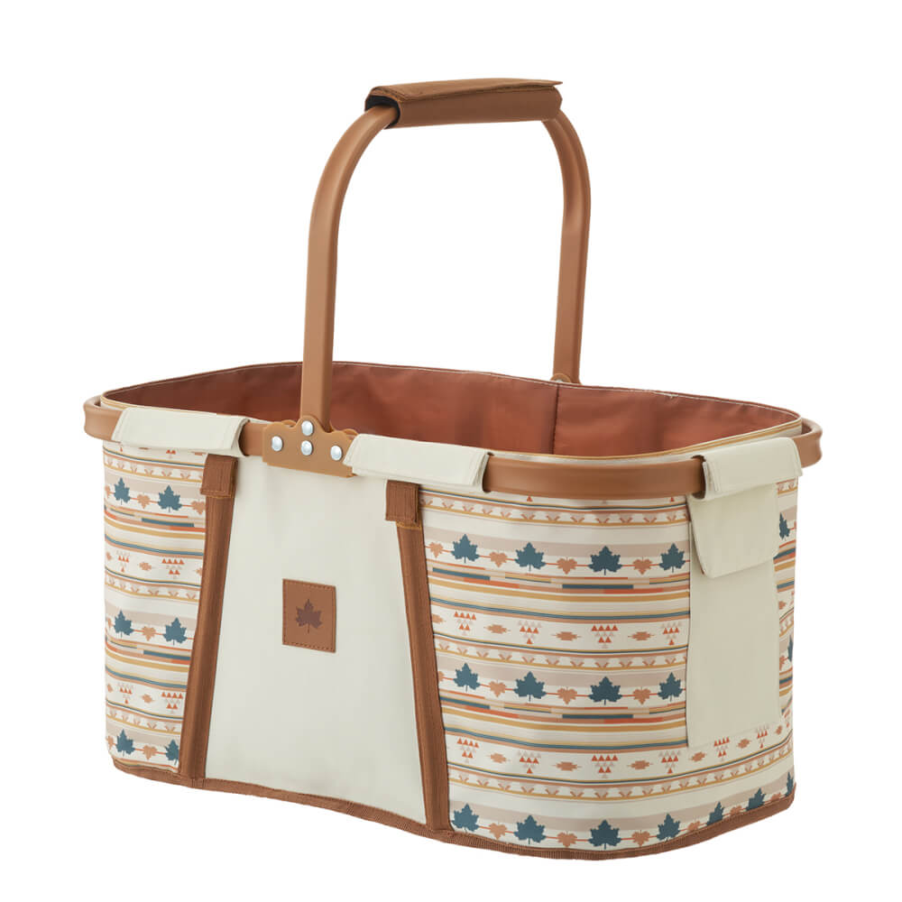 ตะกร้าแคมป์ปิ้ง LOGOS FOLDABLE BASKET (NAVAJO) พับได้