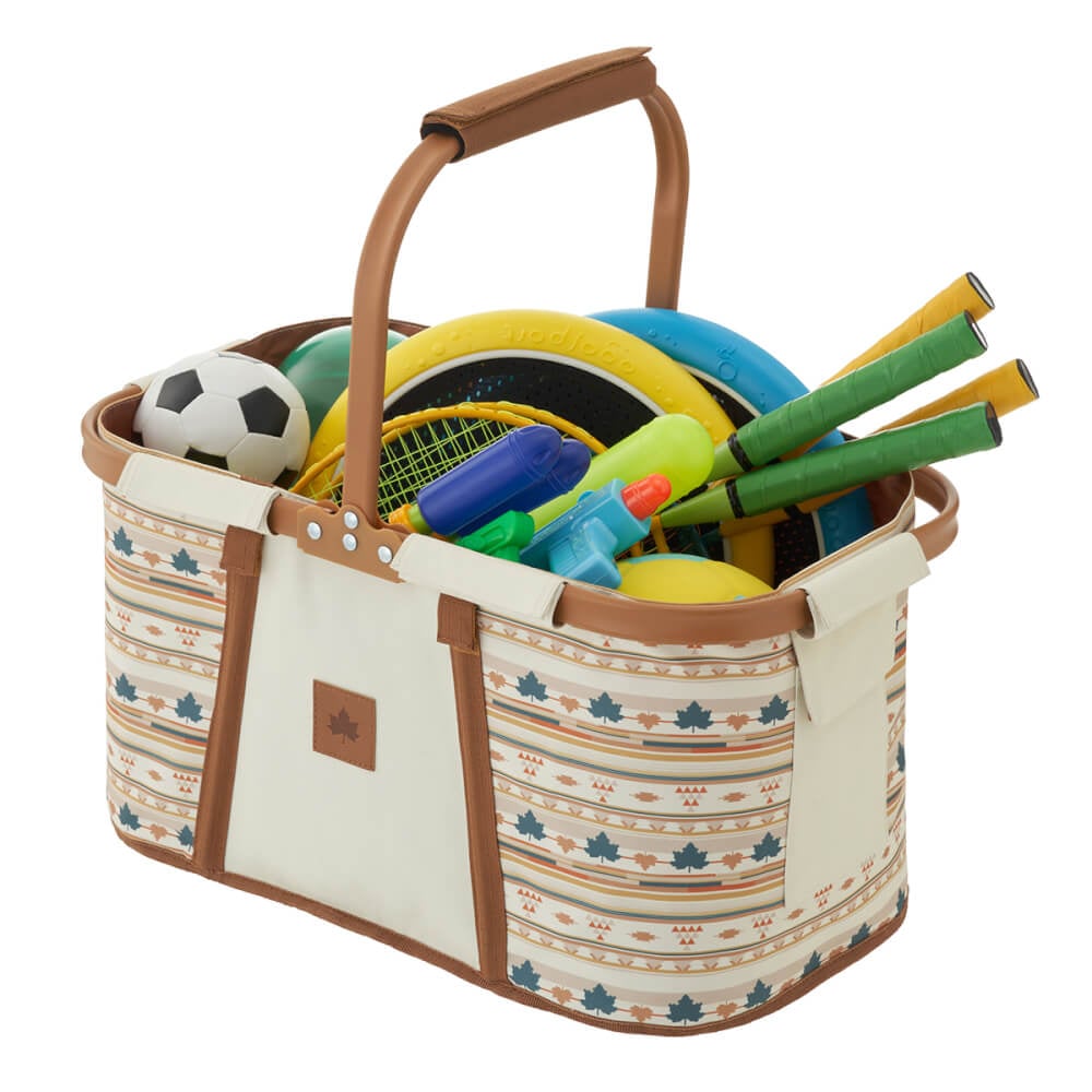 ตะกร้าแคมป์ปิ้ง LOGOS FOLDABLE BASKET (NAVAJO) พับได้